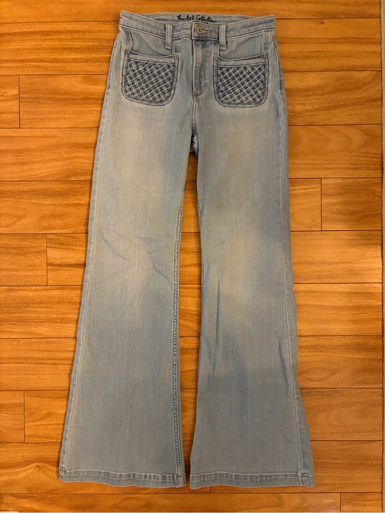 Abercrombie & Fitch Denim - Abercrombie & Fitch Light Blue Quilted-Pocket Flare Jeans